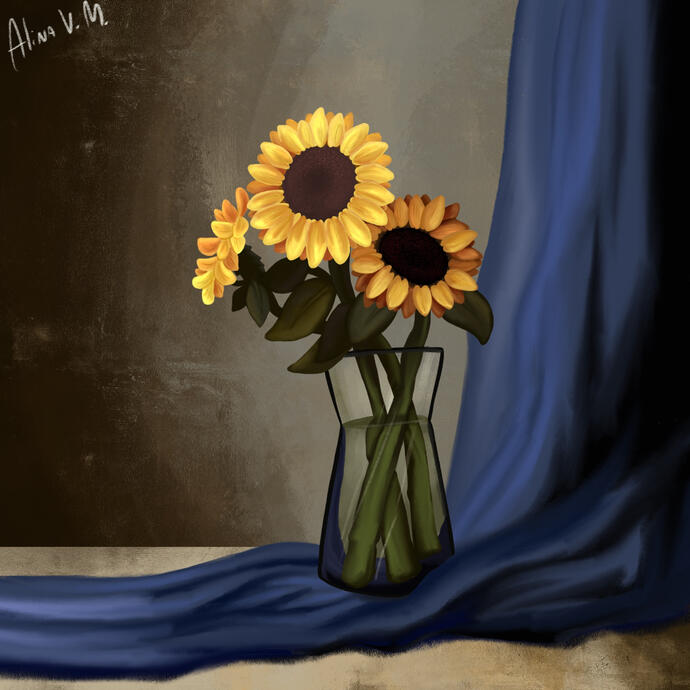 Digital Painting Sunflowers